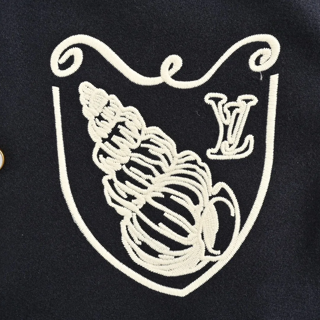 Louis Vuitton/Louis Vuitton 24Fw conch embroidered letter logo baseball jacket